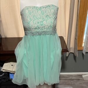 Deb Aqua Strapless Dress